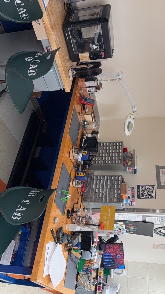 FabLab's self-serve soldering and electronics station.