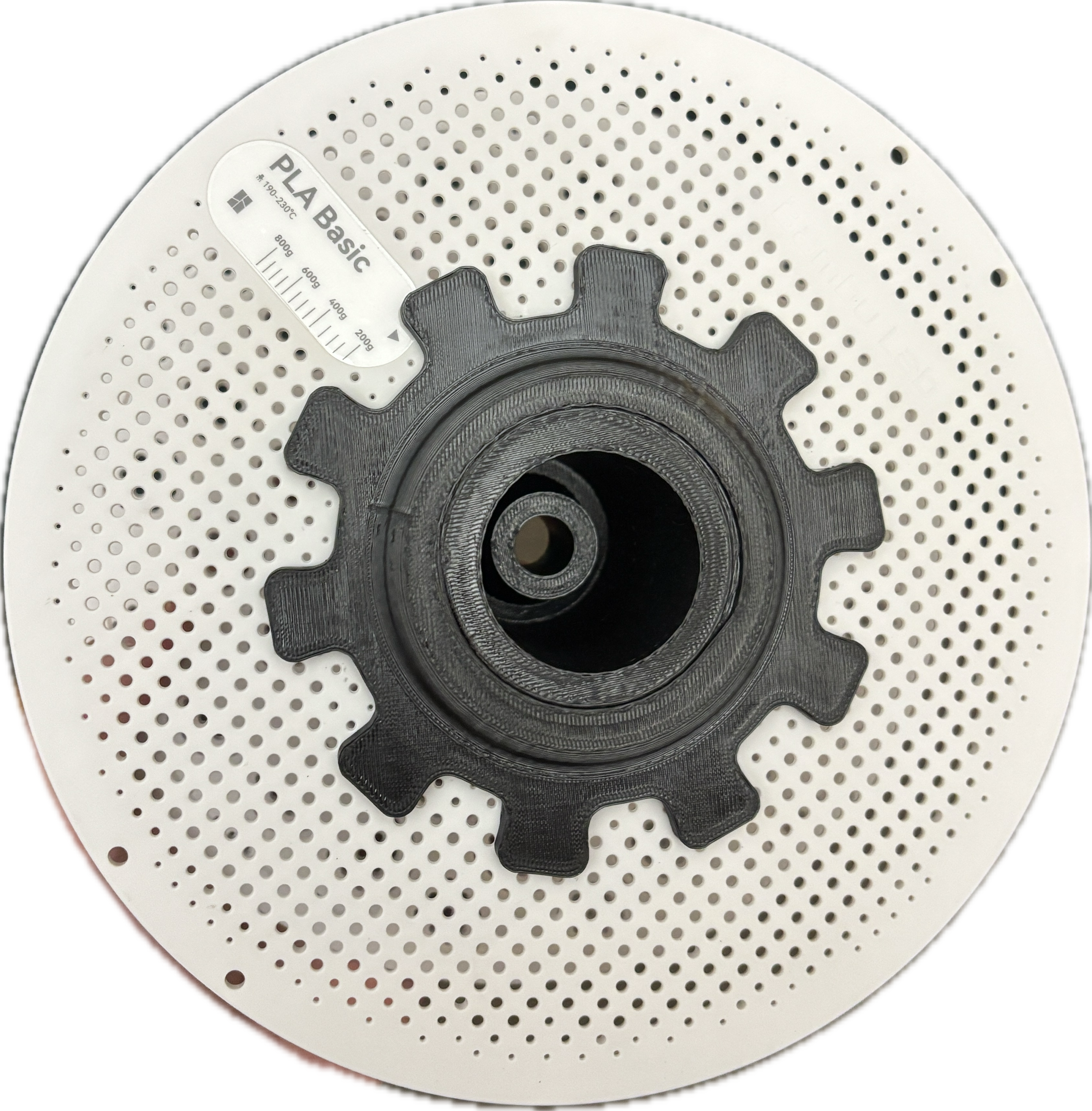 Bambu spool fitted to the adapter.